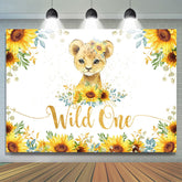 Sonnenblumen Und Leopard Funkeln Wild 1 Geburtstag Hintergrund